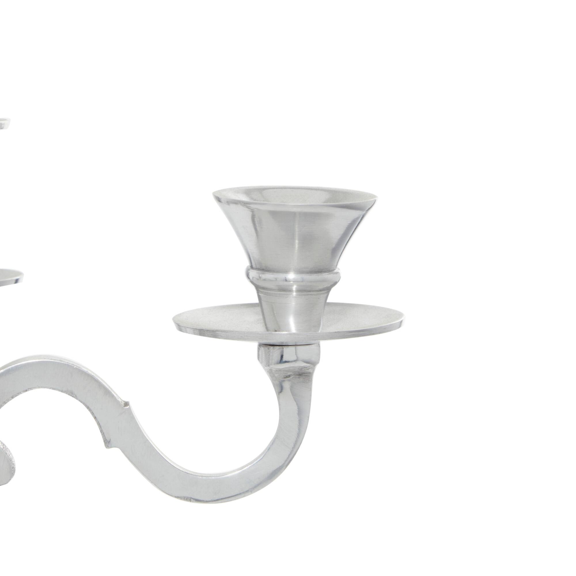 Silver Metal Traditional Candlestick Holders, 23" x 10" x 10"
